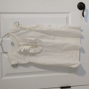 J. Crew White Ruffle Shell Sleeveless Blouse, Size 2